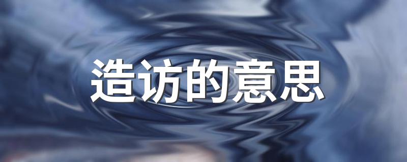 造访的意思是什么_造访的意思
