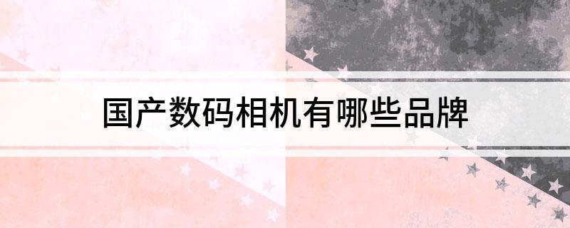 国产数码相机有哪些品牌