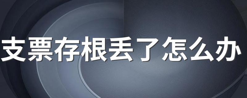 解决方法是什么_支票存根丢了怎么办