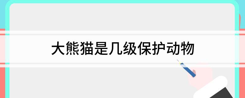 大熊猫是几级保护动物