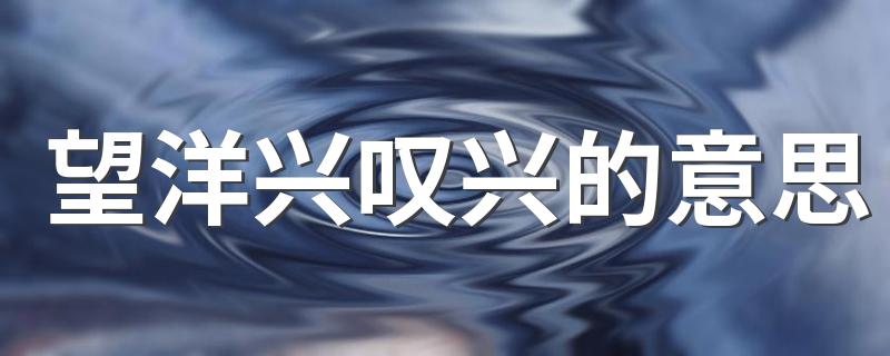 望洋兴叹的兴是什么意思_望洋兴叹兴的意思