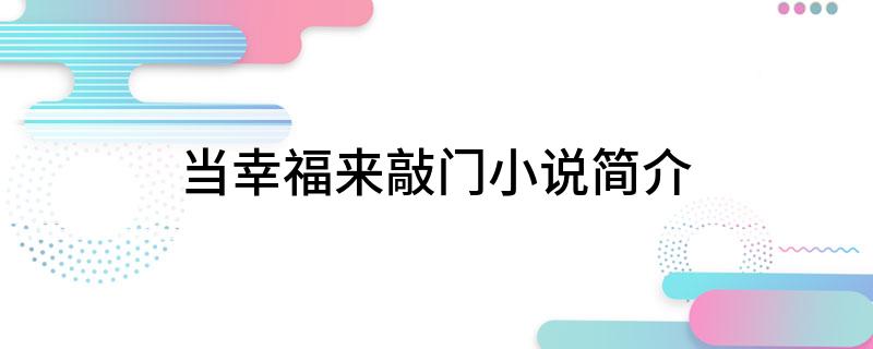 当幸福来敲门小说简介