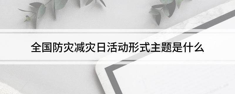全国防灾减灾日活动形式主题是什么
