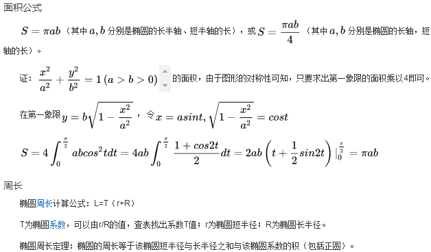 椭圆相关公式