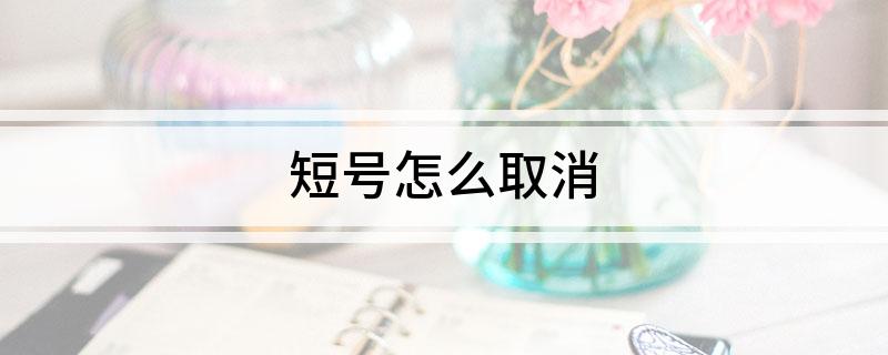 短号怎么取消