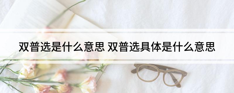 双普选是什么意思