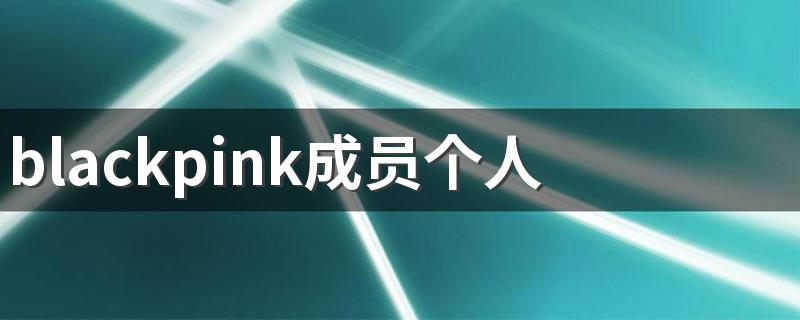 共有几位团员_blackpink成员个人资料介绍