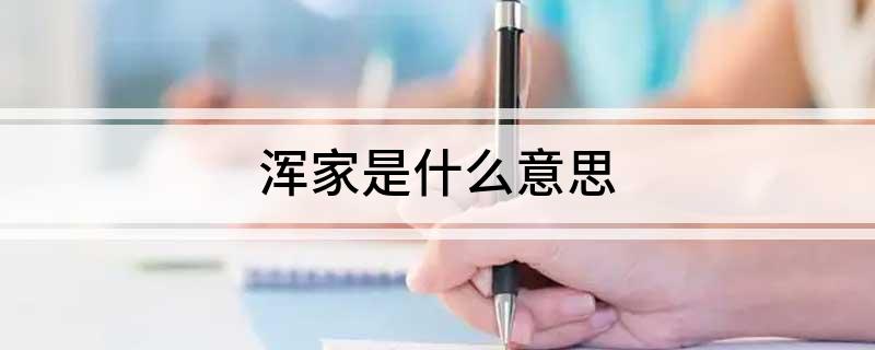 浑家是什么意思