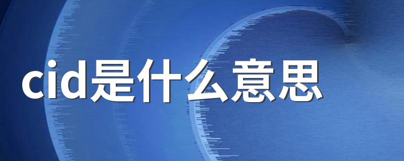 cid有多重含义吗_cid是什么意思