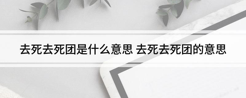 去死去死团是什么意思(去死去死团的意思)