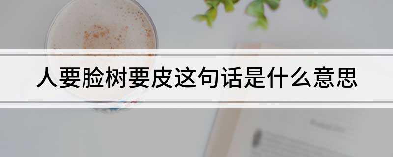 人要脸树要皮这句话是什么意思