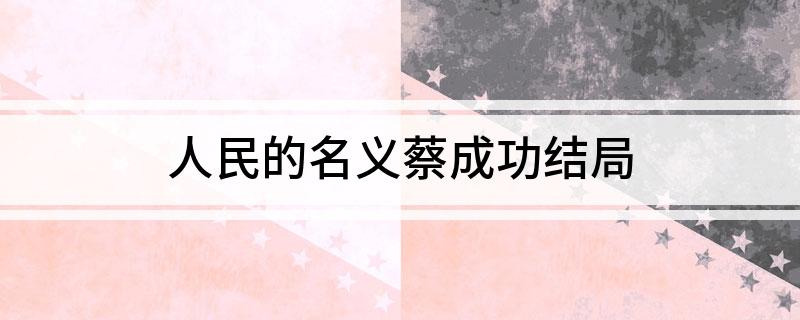 人民的名义蔡成功结局