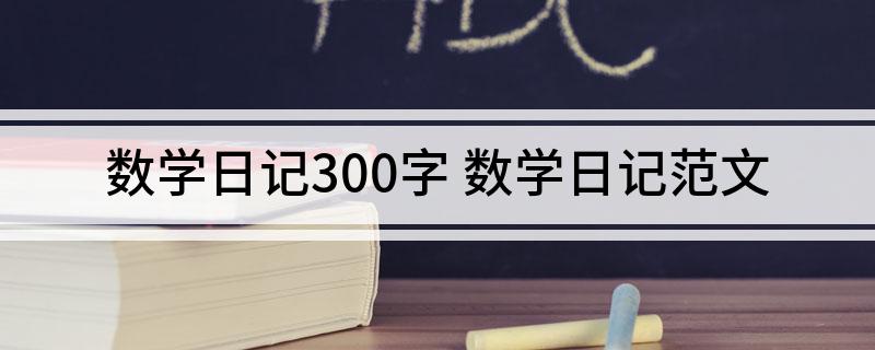 数学日记300字