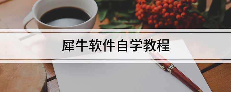 犀牛软件自学教程