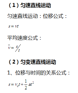 匀变速直线运动公式有哪些