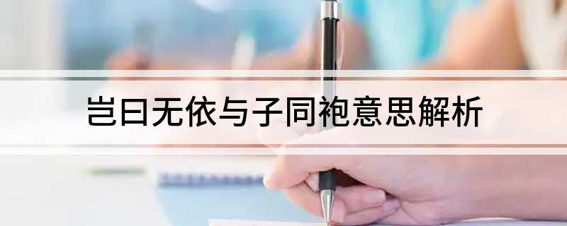 岂曰无依与子同袍意思解析