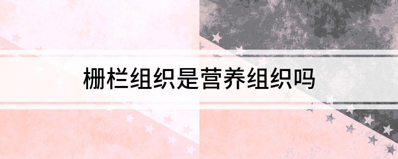 栅栏组织是营养组织吗