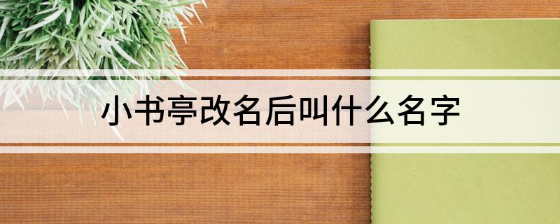 小书亭改名后叫什么名字