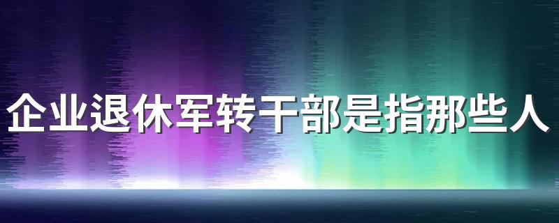 企业退休军转干部简述_企业退休军转干部是指那些人