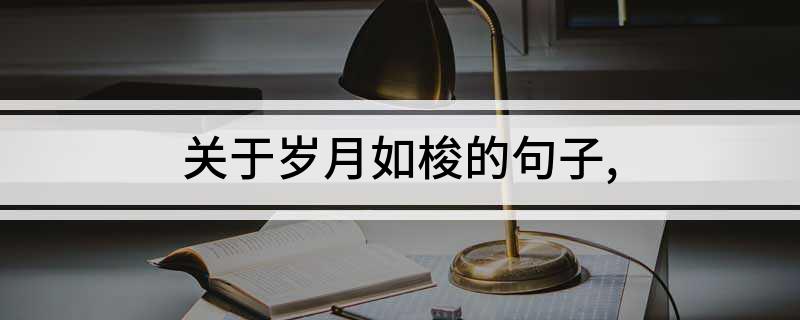 关于岁月如梭的句子,