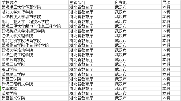 武汉市三本大学
