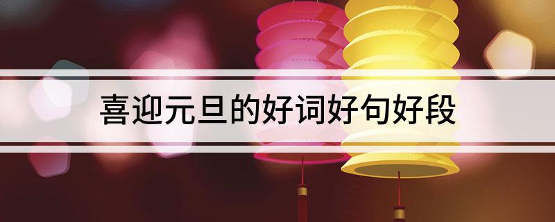 喜迎元旦的好词好句好段