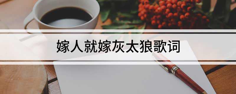 嫁人就嫁灰太狼歌词