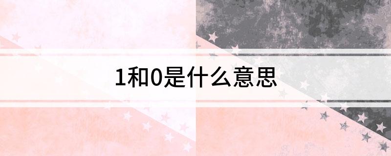 1和0是什么意思