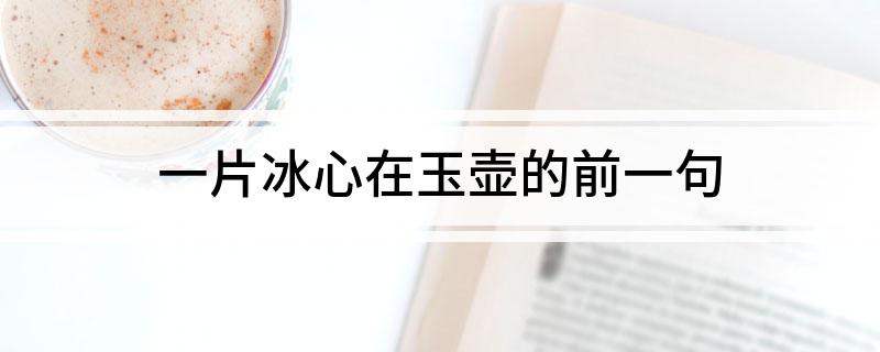一片冰心在玉壶的前一句(一片冰心在玉壶的上一句是什么)