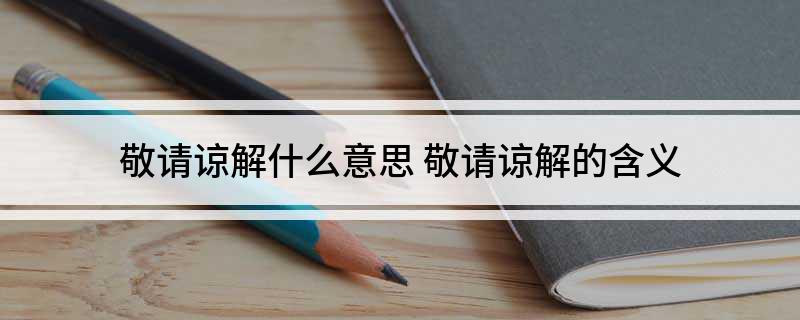 敬请谅解什么意思