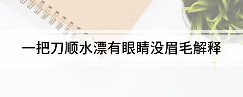 一把刀顺水漂有眼睛没眉毛解释
