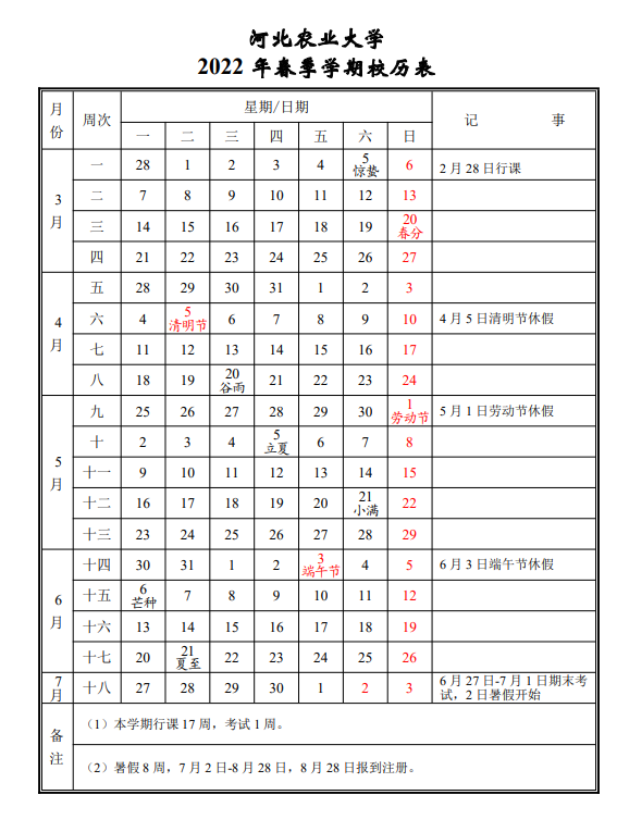 2022河北各大学暑假放假时间安排 几月几号开学