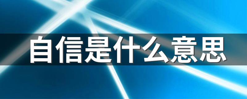 词语自信是什么意思_自信是什么意思