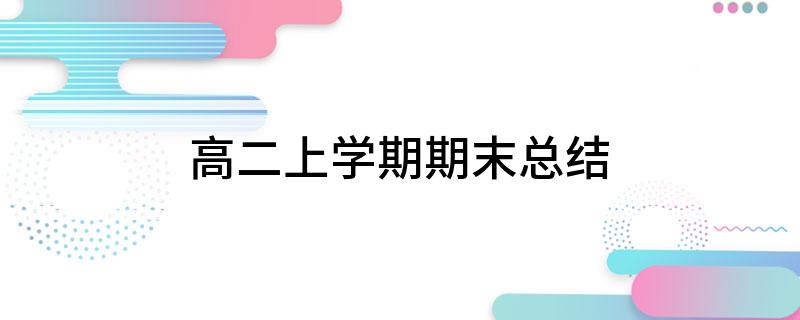 高二上学期期末总结