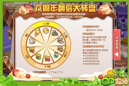 《QQ农场》六周年盛典开幕(翻倍大转盘幸运来袭)