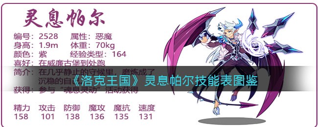 洛克王国灵息帕尔技能表图鉴(灵息帕尔怎么样)