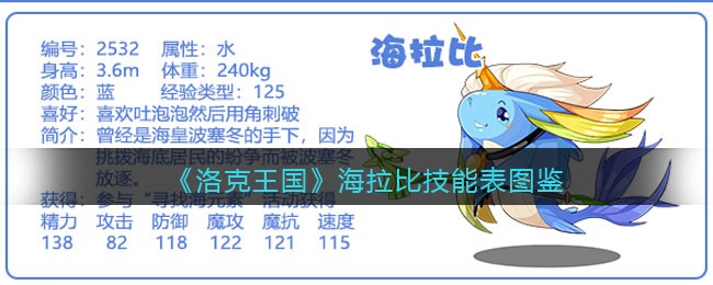 洛克王国海拉比技能表(海拉比怎么样/厉害吗)