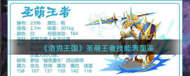 洛克王国圣萌王者技能表(圣萌王者怎么样/厉害吗)