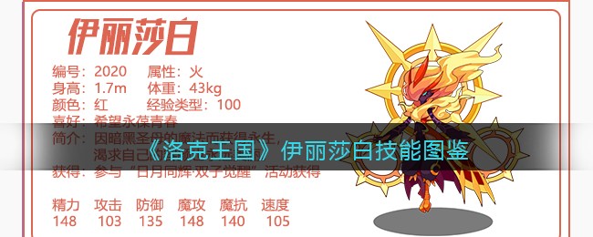 洛克王国伊丽莎白技能表图鉴(伊丽莎白怎么样)