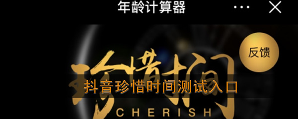 抖音珍惜时间怎么弄(抖音珍惜时间测试入口)