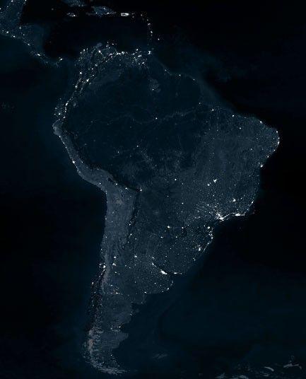 夜景卫星图看各国经济 