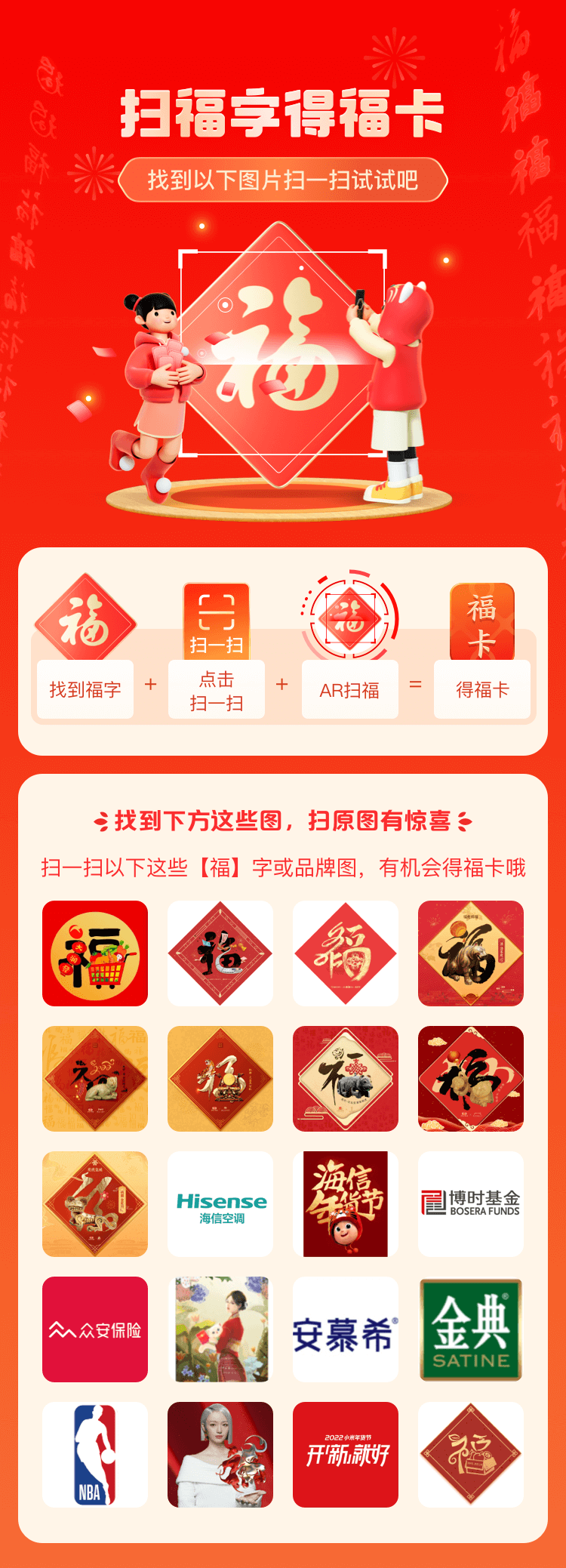 支付宝2022额外福卡图片大全(额外福卡扫福攻略)