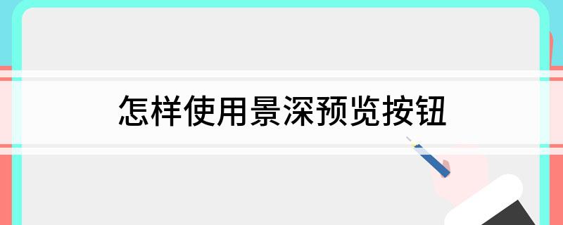 怎样使用景深预览按钮