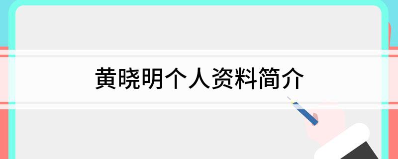 黄晓明个人资料简介
