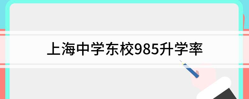 上海中学东校985升学率(我们一起来看看)