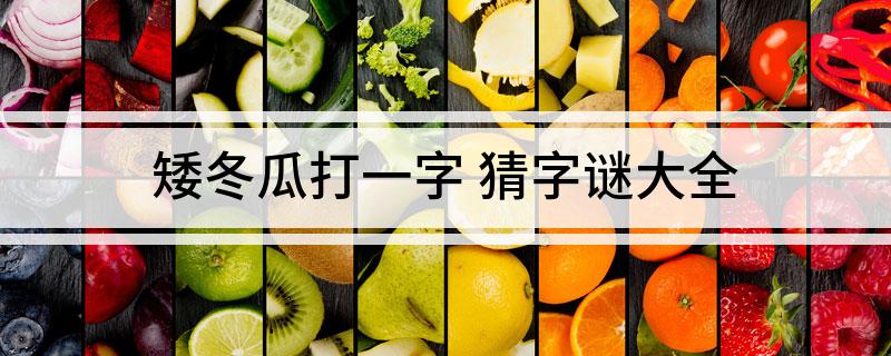 矮冬瓜打一字(猜字谜大全)