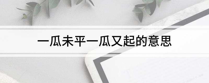 一瓜未平一瓜又起的意思