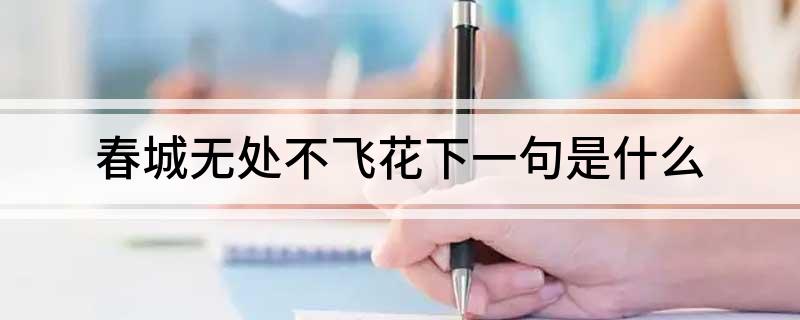 春城无处不飞花下一句是什么