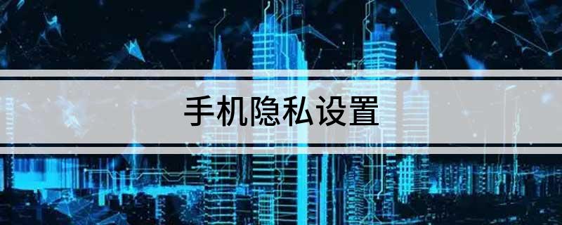 手机隐私设置
