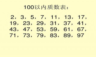 100以内质数的顺口溜(100以内质数表的口诀)